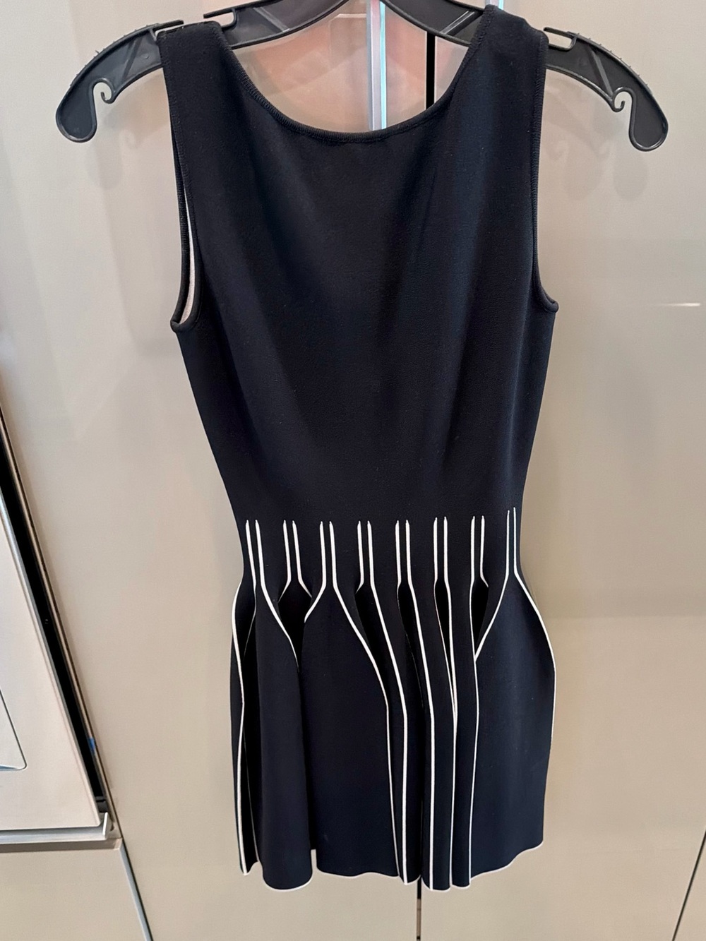 Sleeveless Antonio Valenti Black Dress with White Piping